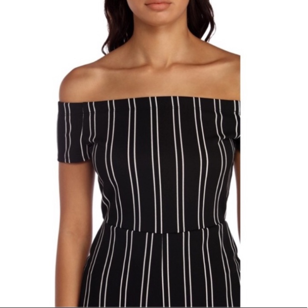 Black & White Pin Stripped Jumpsuit